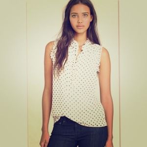 J.crew. Black and white polka dotted top