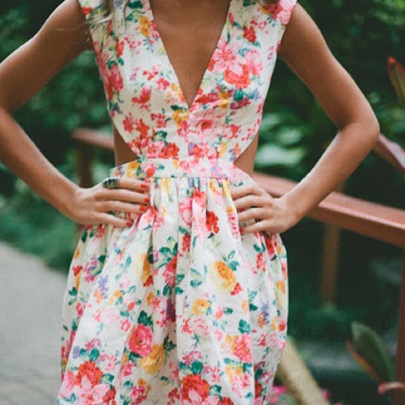 Dresses & Skirts - Floral Cut Out Dress