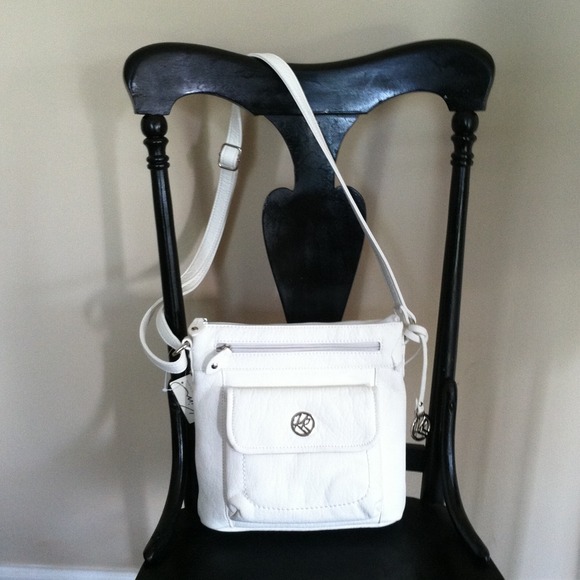 Kim Rogers White Leather Crossbody Bag