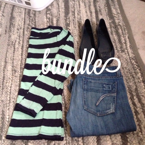 Joe's medium wash flare leg jeans