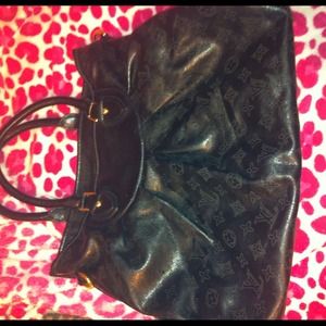 Black Louis Vuitton large leather bag