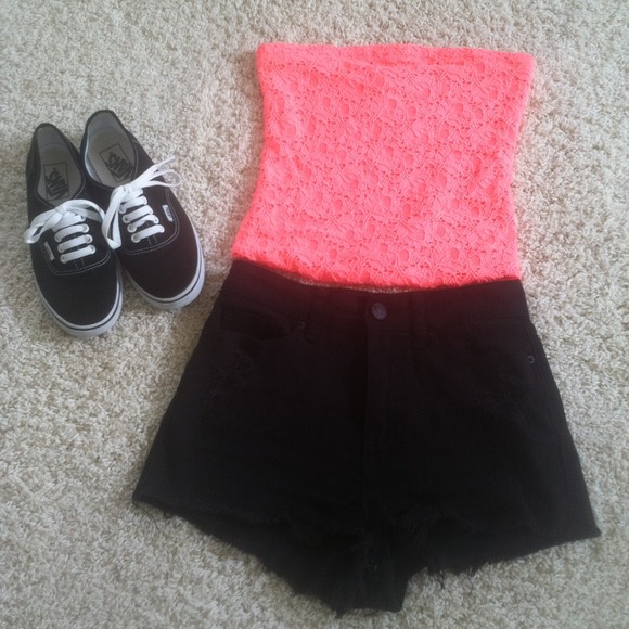 RESERVED top + orange lace bandeau!