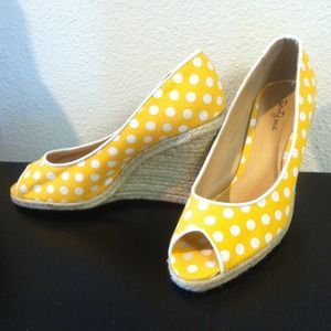 Polka dot Canvas Wedge Shoes -SOLD