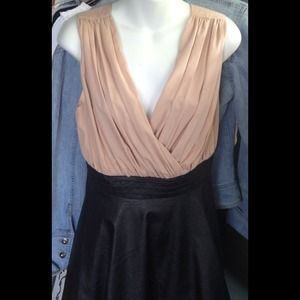 Hot blousy A line leather dress w/zipper.