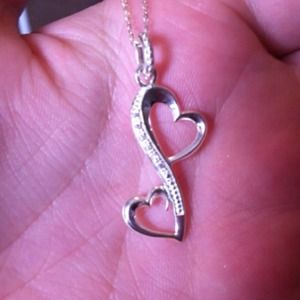 Double heart necklace