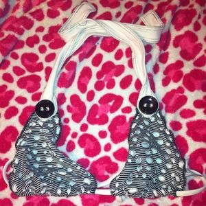 Black & white bikini button top!