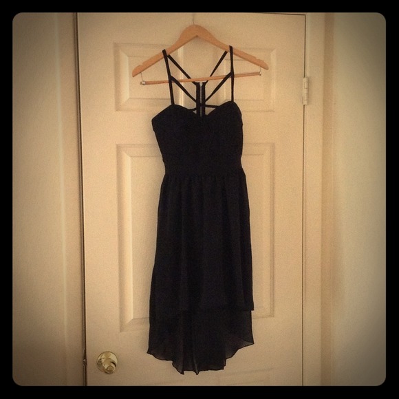 ❌❌SOLD❌❌Black cut-out High-Low Dress