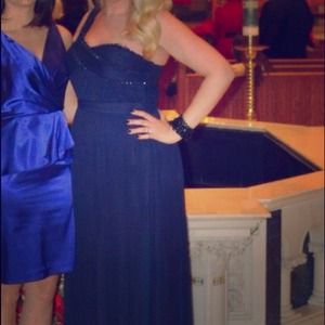 Long navy Adrianna papell dress