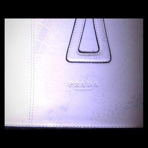 Prada White SnakeSkin/animal print purse handbag!!