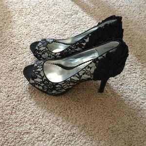 Black Lace Platform Heels by Rampage - NWT size 9