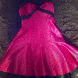 Hot Pink Black Dot Party Dress!