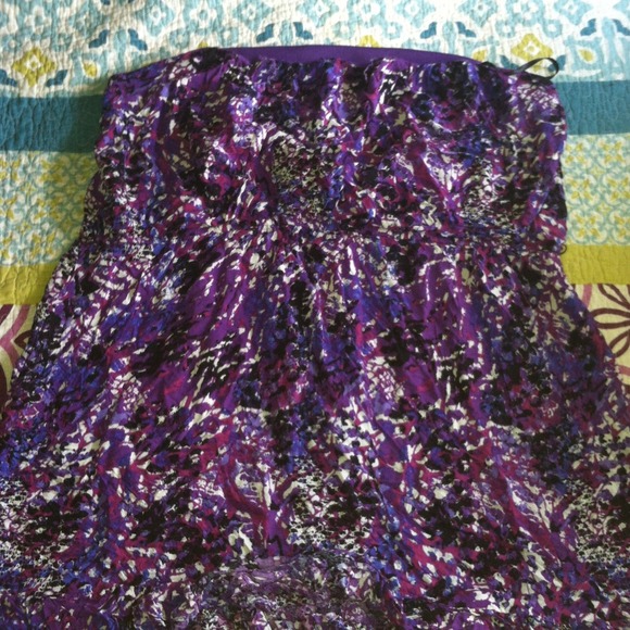 size 3x strapless purple print  cover up dress