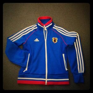 Red, white, and blue Adidas