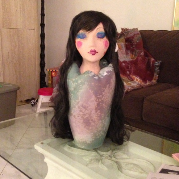 Black very long wavy wig full lace head