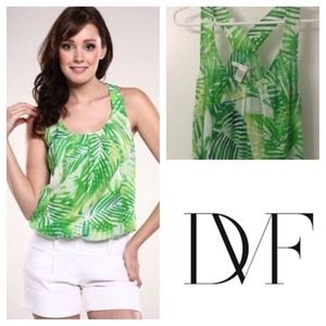 Diane Von Fursternberg green palm top