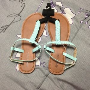 Mint colored sandals