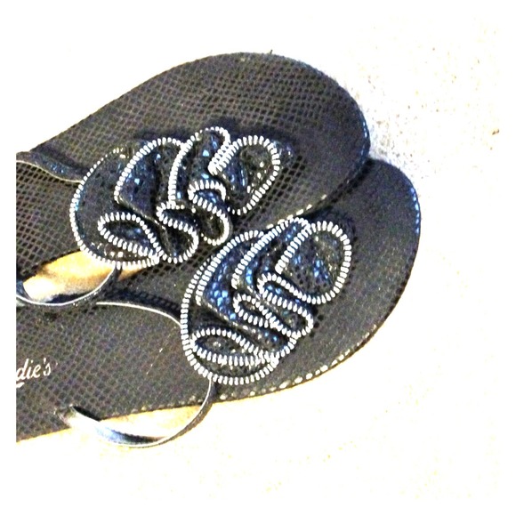 Exposed Zipper Flip Flops