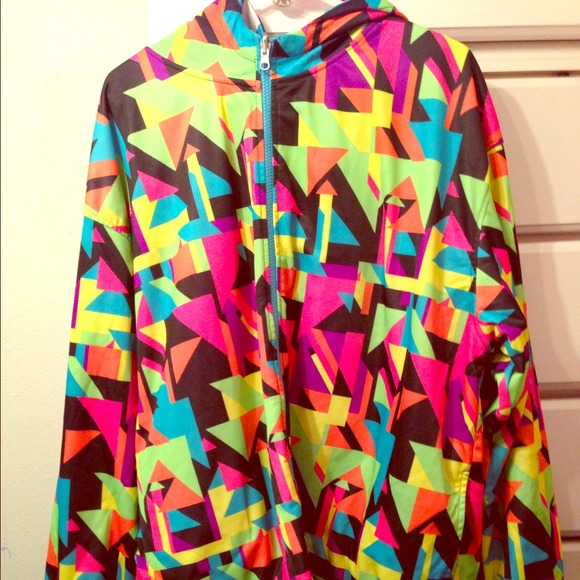 Coogi neon mulit color reversible jacket