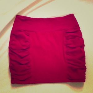 Xs Charlotte Russe Red ruched skirt