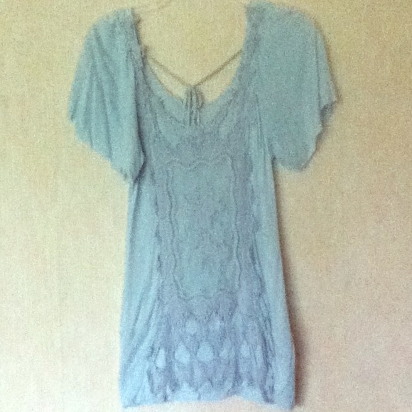 ❌traded❌Light blue with lace detailing