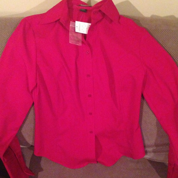Red button down