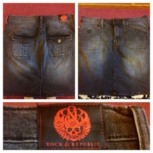 Rock & Republic 'Poison' Denim Pencil Skirt sz 10