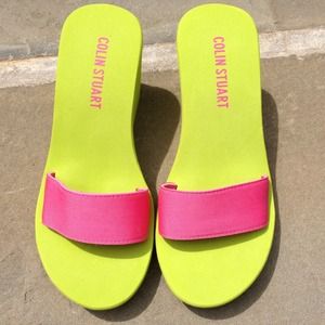 New lime green and pink sandals