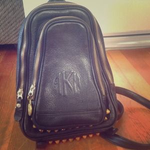 Mini leather studded backpack