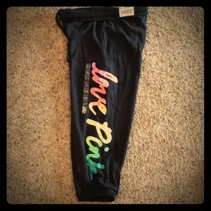 $40 w/PP Victorias Secret PINK campus crop rainbow