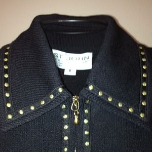 ***SOLD***St John Collection Black with Gold Studs