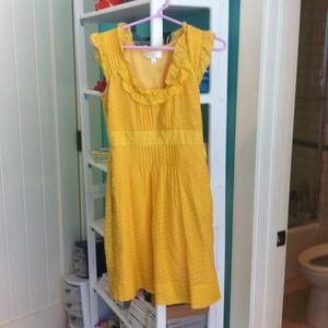 WORN ONCE! Anthropologie sunflower yellow dress!