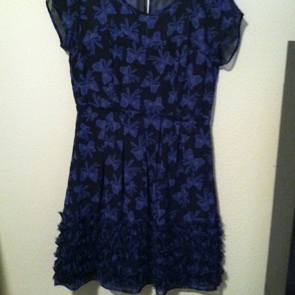 LC by Lauren Conrad Black Dress with Blue Bows - Picture 2 of 3