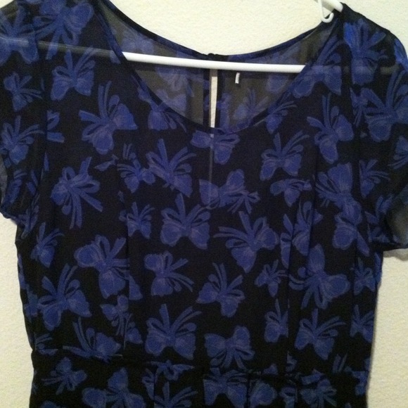 LC by Lauren Conrad Black Dress with Blue Bows - Picture 3 of 3