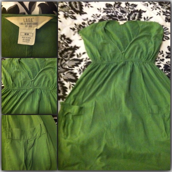 ****SOLD*****Green linen H&M dress