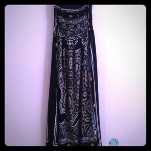 Blue strapless sundress