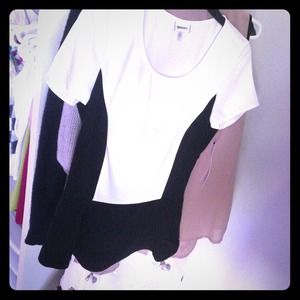DKNY peplum black and white