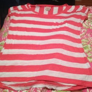 Coral striped shirt
