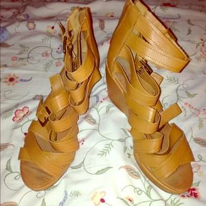 H&M Tan Wedge Sandals