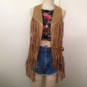 Suede Fringe Vest