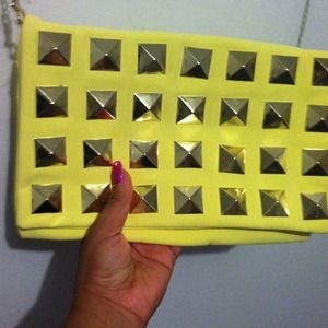 New clean yellow clutch purse