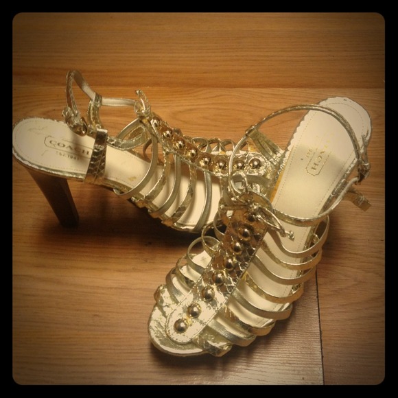 Gold COACH heels