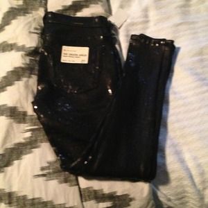 AG sequin super skinny ankle pant