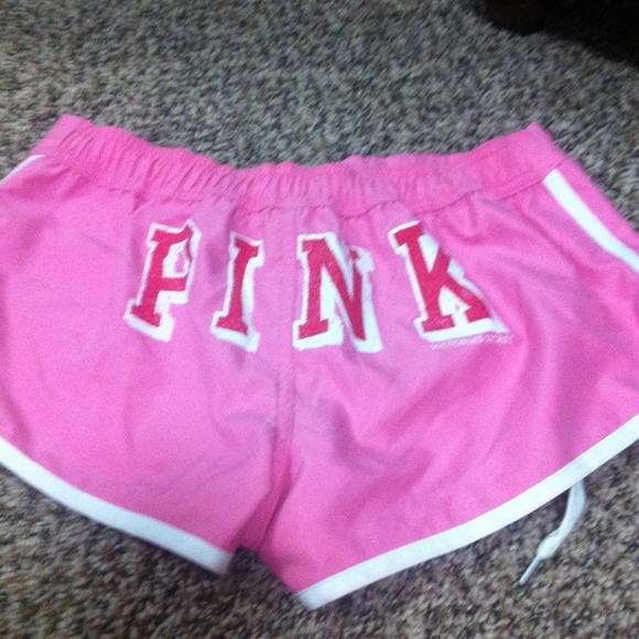 Pink and white Victoria's Secret board shorts