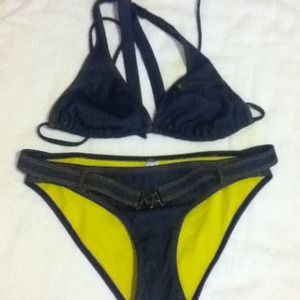 Denim-look swim suit