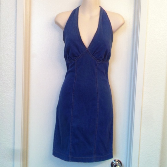 Denim halter top dress
