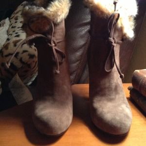 Beautiful suede caramel booties!