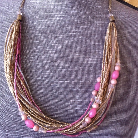 Orchid Pink Beaded Necklace - Picture 1 of 1