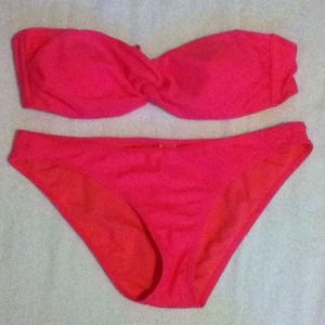 Bright pink swim suit
