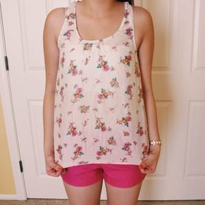 White floral tank