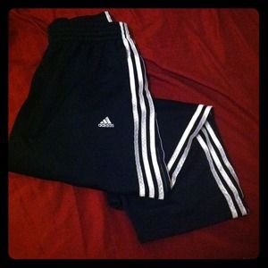 Large Navy Blue/White Adidas Sport Pants